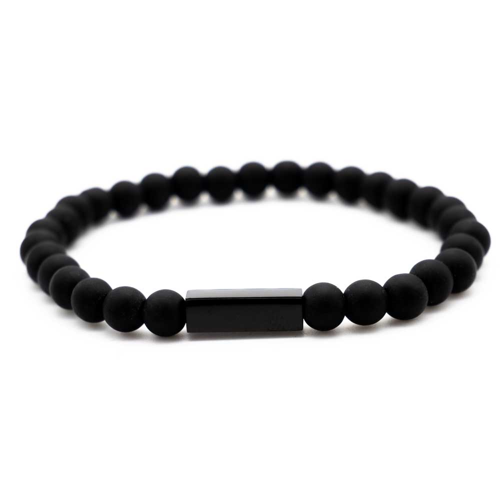 Elegantes Schwarze-Perlen-Armband - NoirMonogram