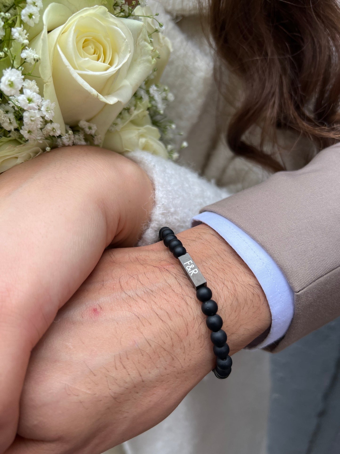 Elegantes Schwarze-Perlen-Armband - NoirMonogram