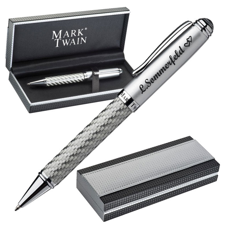 Mark Twain Kugelschreiber: Eleganz und Inspiration in Silber - Silver Signature