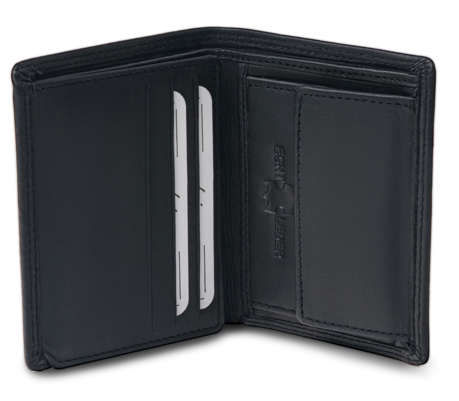Schwarze Eleganz: Personalisierte Kompakt-Brieftasche - LuxeMark Noir