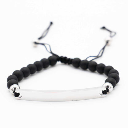 Plattenarmband mit schwarzen Perlen: Zeitlose Eleganz in Silber oder Gold - AeonElegance