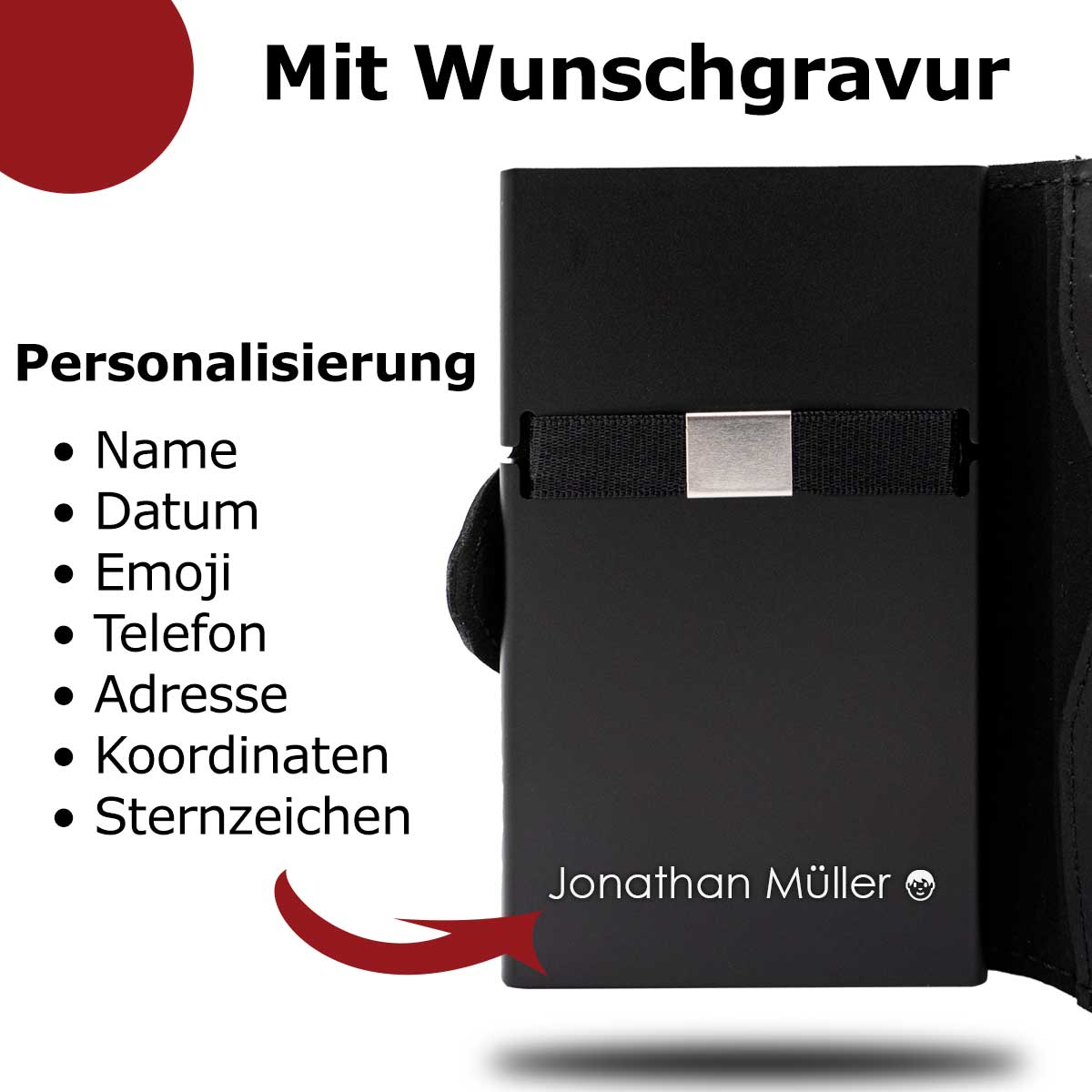 Elegantes graviertes Kartenetui - Gentleman's Card Maestro