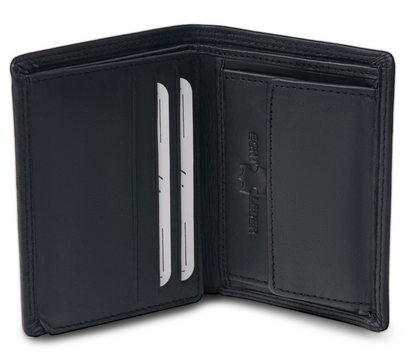 Schwarze Eleganz: Personalisierte Kompakt-Brieftasche - LuxeMark Noir